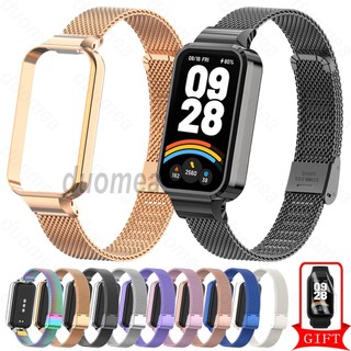 สายสแตนเลสวงโลหะห่วงสร้อยข้อมืออุปกรณ์เสริมสําหรับ Xiaomi Smart Band 9 8 Active / Redmi Smart Band 2 3