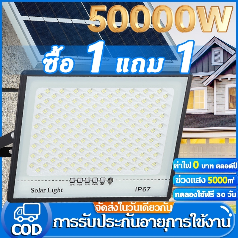 🔥รับประกัน 30 ปี🔥ไฟโซล่าเซลล์ 50000W โซล่าเซลล์ ไฟสว่างมาก ไฟโซล่าเซล กันน้ำ สว่างอัตโนมัติเมื่อฟ้าม