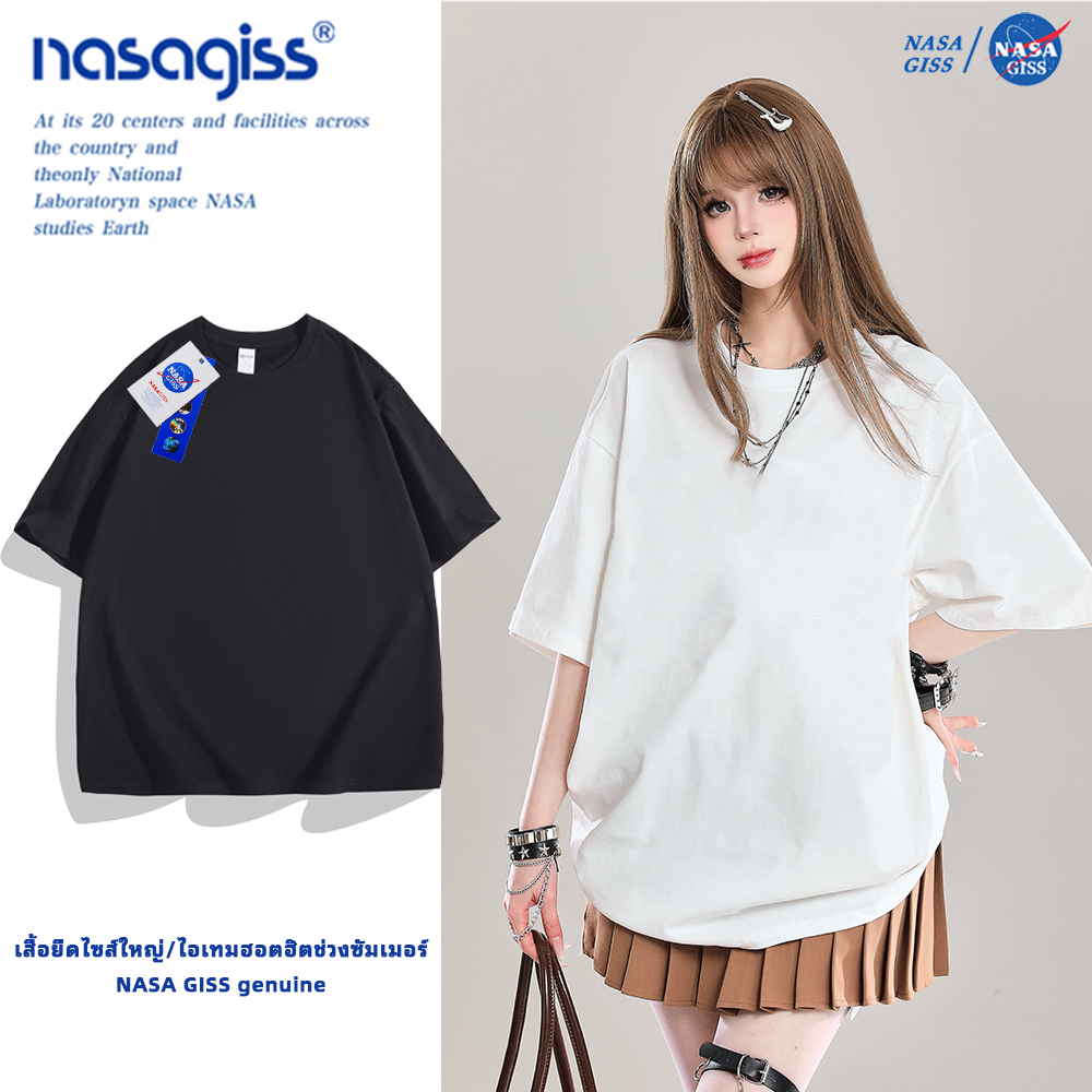 NASA เสื้อยืดหญิงชาย สไตล์มินิมอล เสื้อ summer2025 ผ้าฝ้ายแท้ เท่ๆ คอกลม เสื้อยื