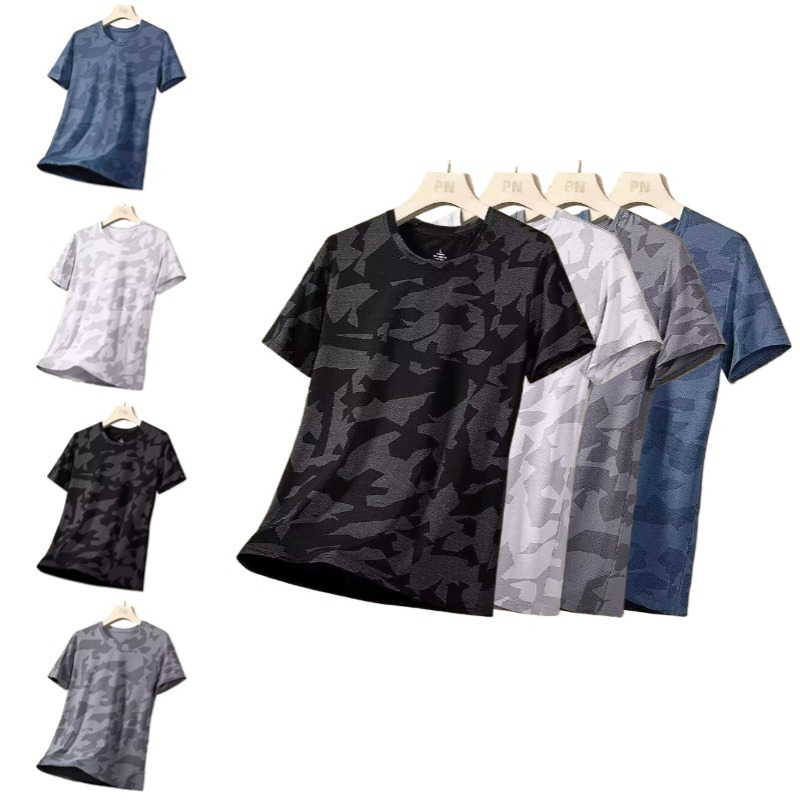 Whisperlux  ผู้ชายพรางเสื้อยืดกีฬาระบายอากาศหลวมพิมพ์