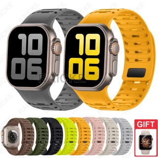 สายรัดข้อมือซิลิโคนสำหรับ iWatch Series 11/10/9/8/7/6/5/4/3 / SE Ultra 2 49mm 46mm 44mm 45mm 42mm