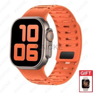 สายรัดข้อมือซิลิโคนสำหรับ iWatch Series 11/10/9/8/7/6/5/4/3 / SE Ultra 2 49mm 46mm 44mm 45mm 42mm