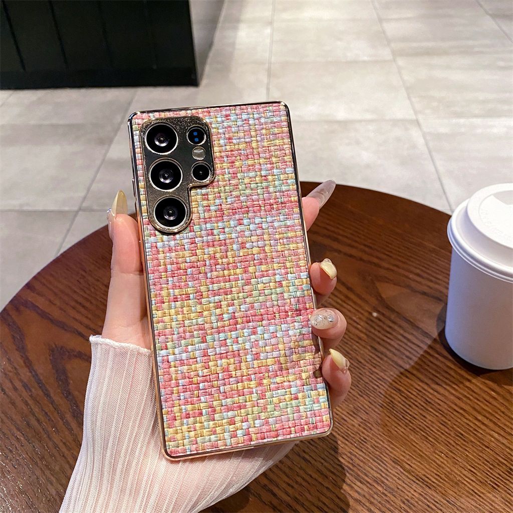 แฟชั่น สายรุ้ง ลายถัก เคส Samsung Galaxy S26 Ultra S26 Plus S26 S25 FE S25 Ultra S25 Plus S25 S24 FE S24 S24 Plus S24 S23FE S23 Ultra S23 Plus S23 A56 A55 A54 A53 A36 A35 A34 5G Case เคสโทรศัพท์ใหม่ ซิลิโคนอ่อนนุ่มป้องกันการตก เคสมือถือซัมซุง