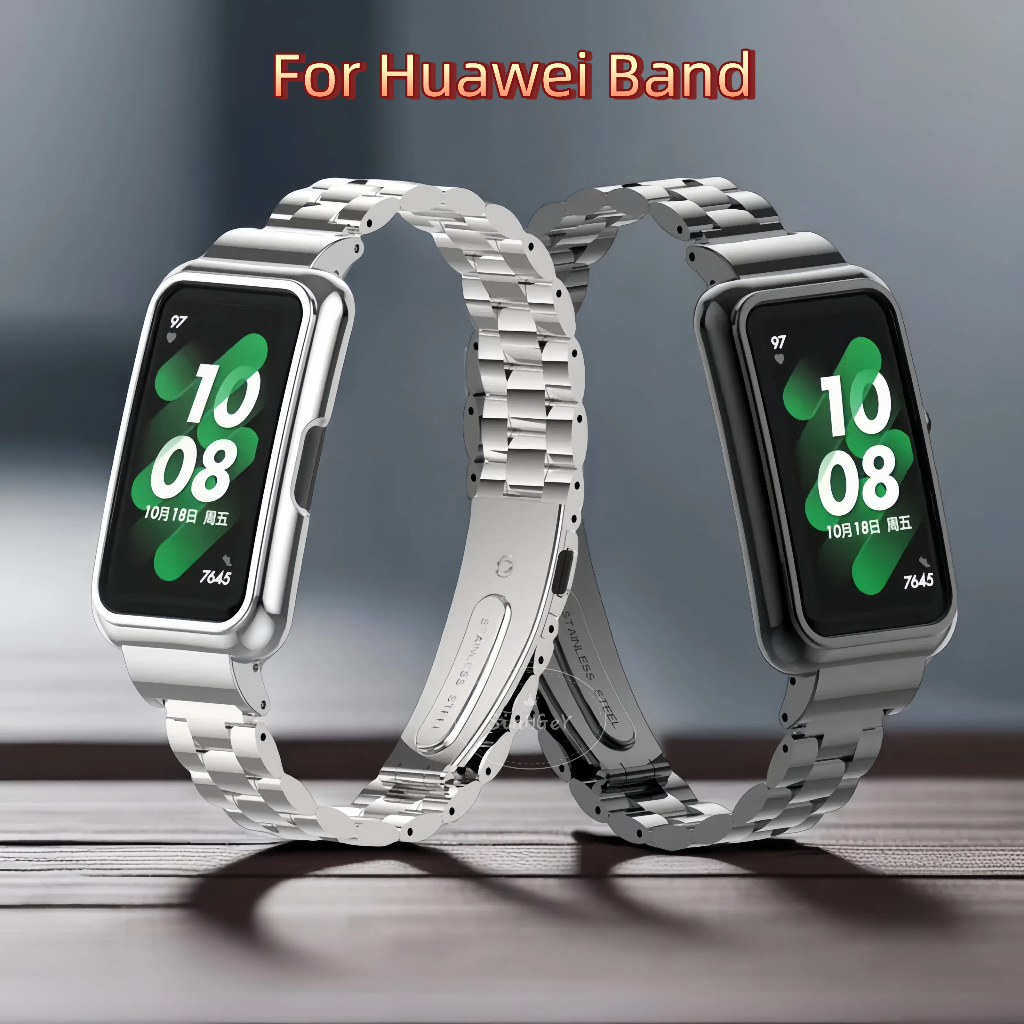 สําหรับ Huawei Band 11/10/9/8/7/6 สาย Honor Band 6/7 สายโลหะสแตนเลสสร้อยข้อมือเปลี่ยนสายรัดข้อมือ