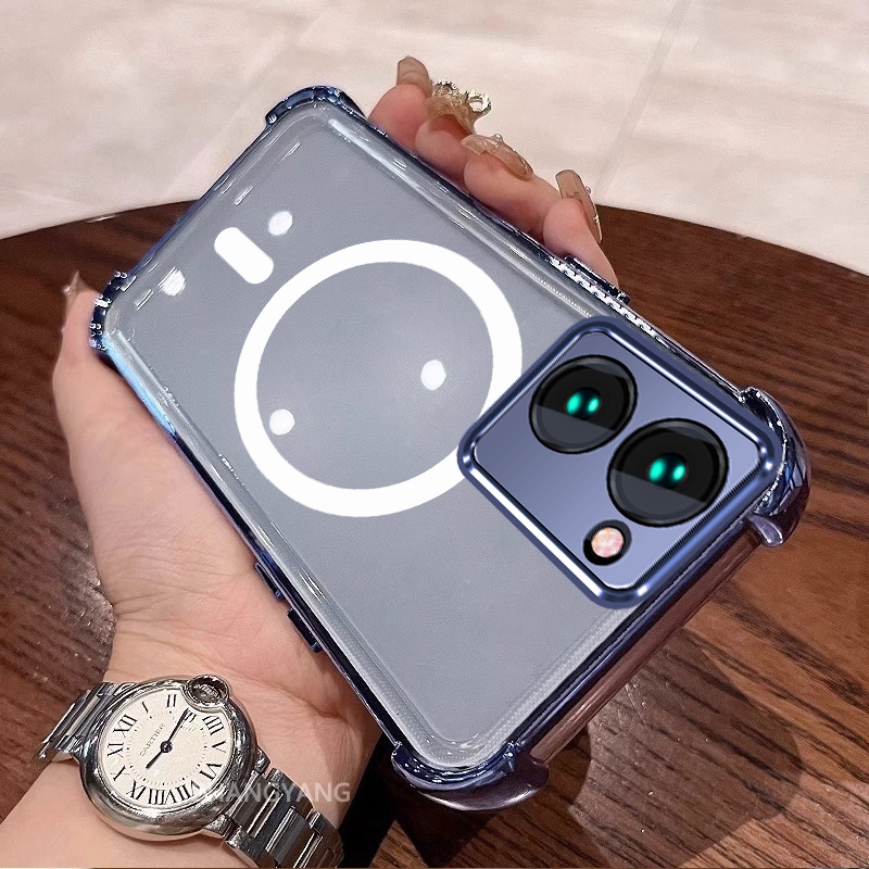 เคสสําหรับRealme c33 ซิลิโคนความละเอียดสูงโปร่งใสเคสโทรศัพท์ดูดซับแรงกระแทกความงามการออกแบบแหวนแม่เหล็กและเคสนิ่มTPU - รูปที่ 3