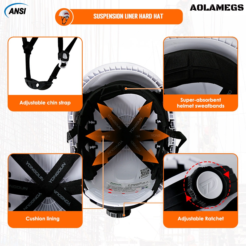 หมวกนิรภัยหมวกกันน็อคน้ําหนักเบาการก่อสร้างระบายอากาศขั้นสูงสําหรับสถานที่ก่อสร้าง - รูปที่ 6