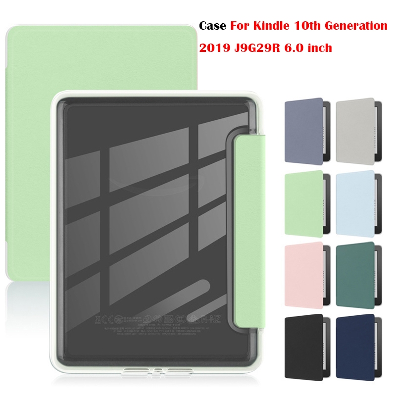 สําหรับ Kindle 10th Generation 2019 J9G29R 6.0 นิ้วอะคริลิคโปร่งใสป้องกันกรณี E-book ฝาครอบอัตโนมัติ