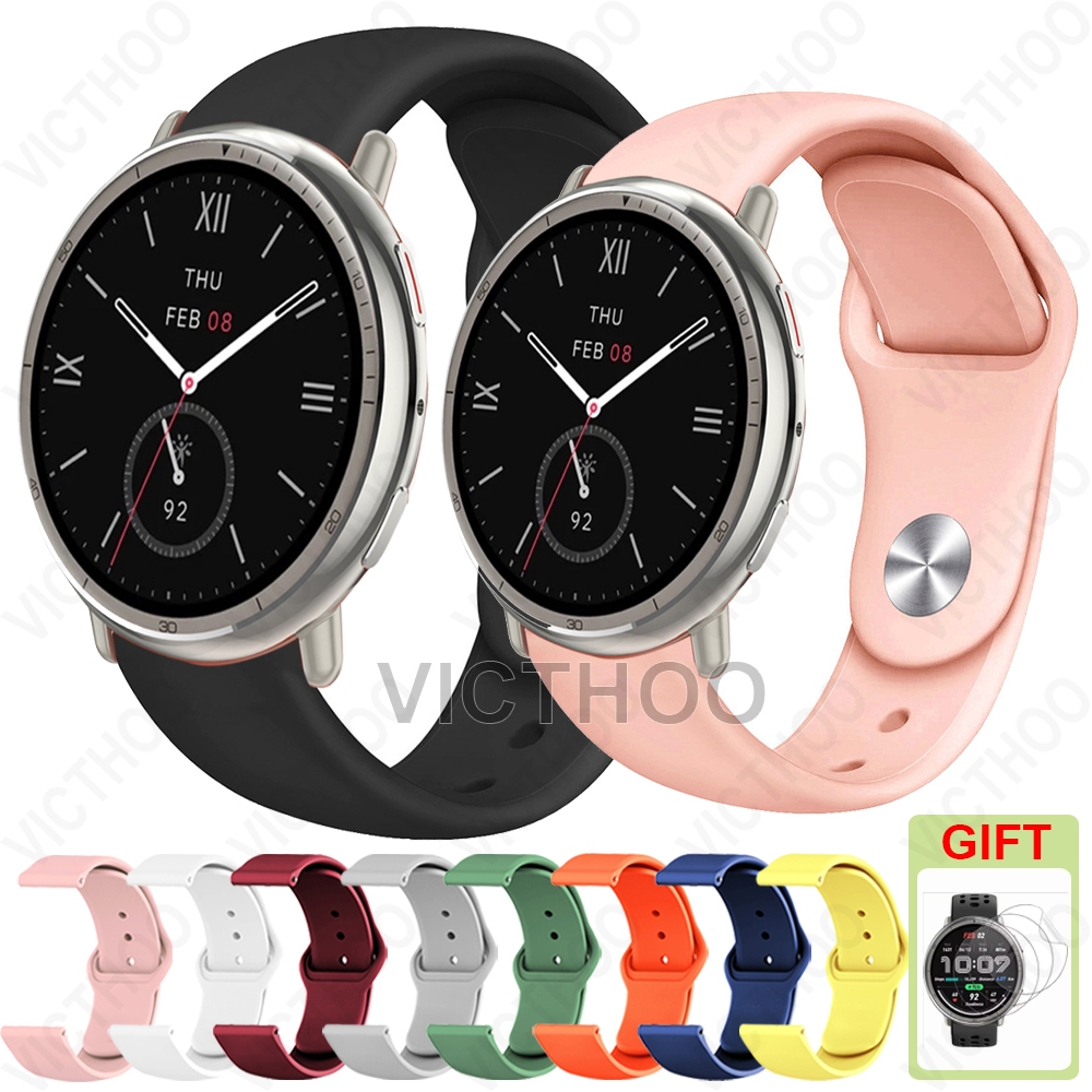 สายรัดซิลิโคนเปลี่ยนสายรัดข้อมืออ่อนสายรัดข้อมืออุปกรณ์เสริมสำหรับ Amazfit Active 2