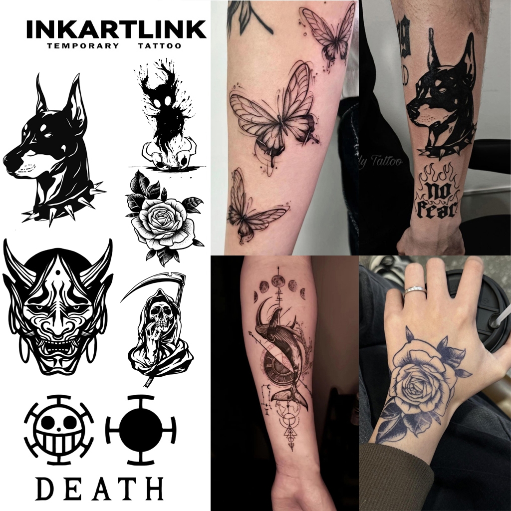 Inkartlink ขายร้อนสติ๊กเกอร์รอยสักชั่วคราว, ผีเสื้อแมงมุมกันน้ําชุดสักวิเศษยาวนาน, ติดทนนานถึง 15 วันสักปลอม, สักกึ่งถาวร