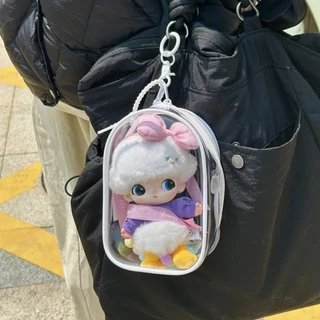 18 ซม. DIMO กระเป๋าเก็บตุ๊กตาไวนิล DIMO World Serires เคสป้องกัน PVC โปร่งใสกันฝุ่น Outing เดินกระเป๋าเด็ก