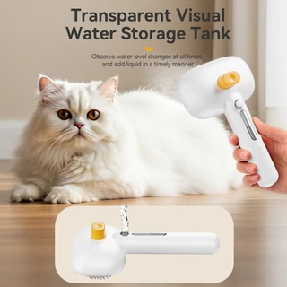 ROJECO สัตว์เลี้ยงสเปรย์หวีผม Professional ไฟฟ้าผม Straightener แปรงหวีสําหรับแมวสัตว์เลี้ยงนวดหวีแปรงไอน้ํา