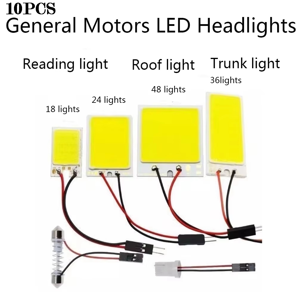 10 ชิ้น T10 COB C5W 18/24/36/48SMD 12 โวลต์รถLedที่จอดรถหลอดไฟSuper Brightสีขาวโดมอ่านโคมไฟอัตโนมัติภายในแผงป้ายทะเบียนไฟ