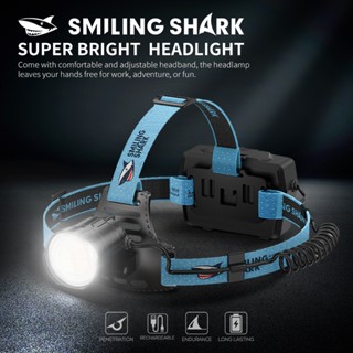 SMILING SHARK ของแท้ K808 ไฟหน้าแสงที่แข็งแกร่ง P100 ไฟหน้าแ…