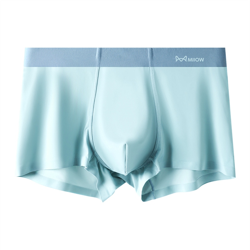 Miiow กางเกงบ็อกเซอร์ขาสั้น ผ้าเรยอน แบบบางพิเศษ ระบายอากาศได้ดี ป้องกันแบคทีเรีย สําหรับผู้ชาย