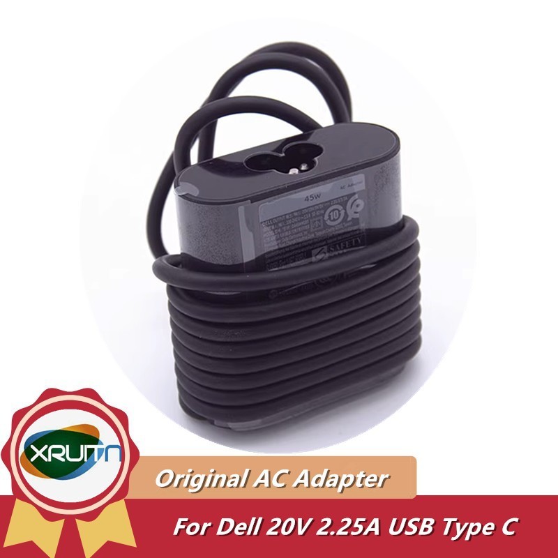 20V 2.25A 45W USB-C ประเภท C แล็ปท็อปเดิม AC Adapter Charger สําหรับ Dell XPS 12 9250 XPS 13 9365 93