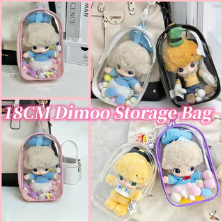 18 ซม. DIMO กระเป๋าเก็บตุ๊กตาไวนิล DIMO World Serires เคสป้องกัน PVC โปร่งใสกันฝุ่น Outing เดินกระเป๋าเด็ก