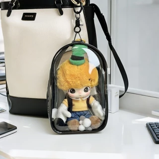 18 ซม. DIMO กระเป๋าเก็บตุ๊กตาไวนิล DIMO World Serires เคสป้องกัน PVC โปร่งใสกันฝุ่น Outing เดินกระเป๋าเด็ก