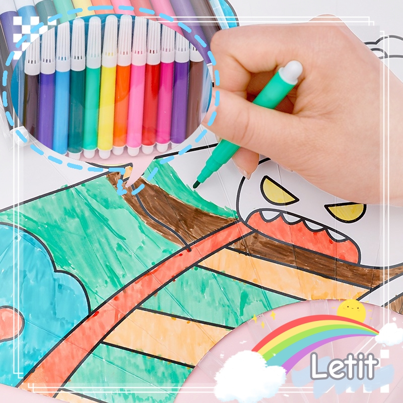 DIY Graffiti กระเป๋าสีบรรจุปากกาสีน้ําที่มีสีสันวาดของเล่นปลอดภัยเครื่องหมายสี Graffiti Friendly เด็ก