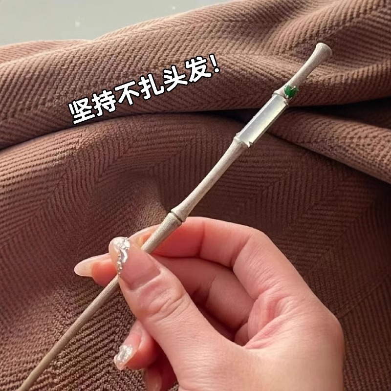 ใหม่สไตล์จีน Cangcui ไม้ไผ่ Hairpin อารมณ์ High-End Feeling Hairpin Hairpin Hairpin อุปกรณ์เสริมผม
