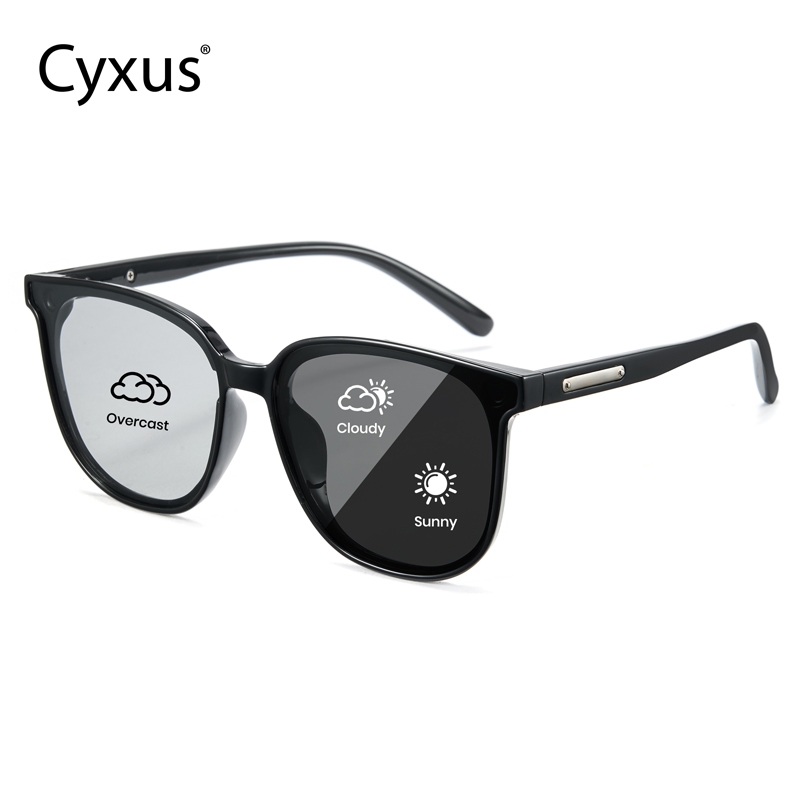 Cyxus Photochromic Polarized แว่นตาผู้หญิงผู้ชาย UV400 แว่นตากันแดด Anti Glare Mirrored 1711