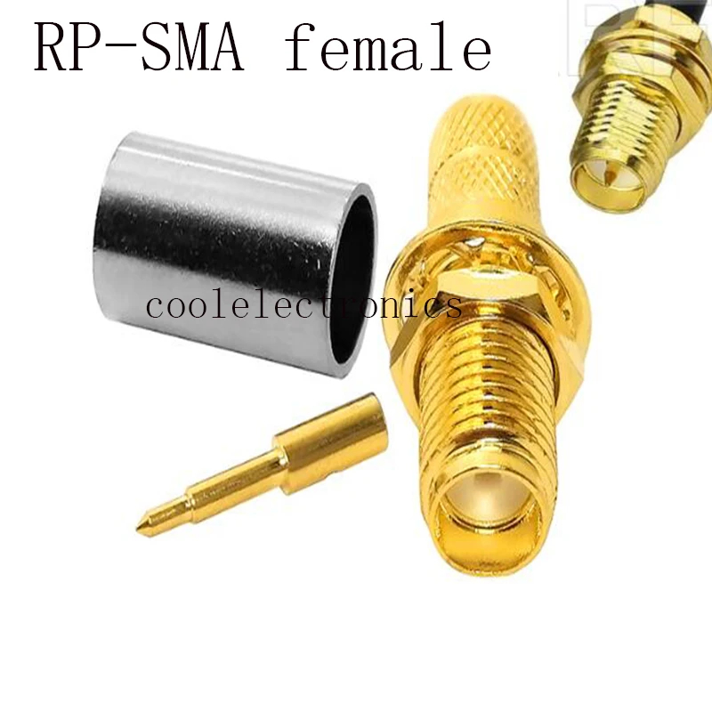 5pcs RP-SMA หญิง Crimp Cable อะแดปเตอร์สําหรับ RG8X RG-8X LMR240 50-4 สายตรงสายเชื่อมต่อ