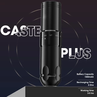 Caster PLUS ไร้สายสักปากกาเครื่องและเครื่องสักปากกาแบบพกพาพลังงานแพ็ค,ปรับจังหวะ,1500มิลลิแอมป์ชั่วโมงไร้สายแบตเตอรี่จอแสดงผล นํา สําหรับตลับหมึกเข็มสัก