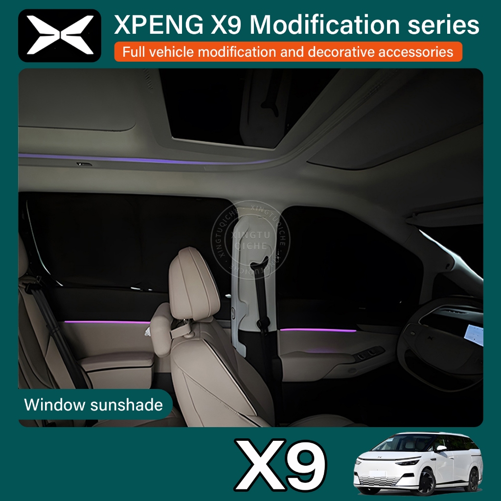 เหมาะสำหรับ 2025 2026 XPENG X9 รถ Sun Shade ผ้าม่านหน้าต่างรถฉนวนกันความร้อน Sun Shade รถความเป็นส่วนตัว Parasol อุปกรณ์ตกแต่งภายในรถยนต์
