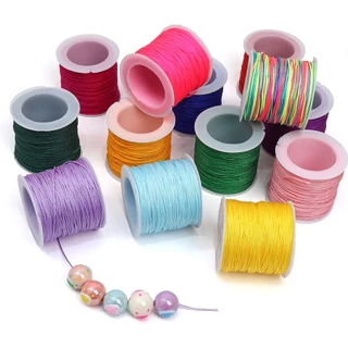 50 M/lot 0.8 มม.สายไนลอนจีน Knot Macrame สร้อยข้อมือถัก DIY Craft Tassels Beading String ด้ายทอผ้า