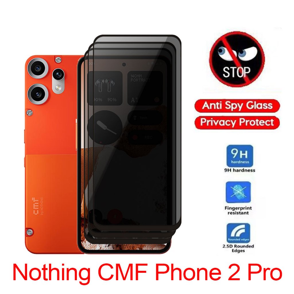 3 ชิ้นป้องกันหน้าจอความเป็นส่วนตัวสําหรับ Nothing CMF โทรศัพท์ 2 Pro 2Pro NothingCMFPhone2Pro 5G 2025 Full Cover กาวส่วนตัวกระจกนิรภัยป้องกันฟิล์ม Anti Peeping