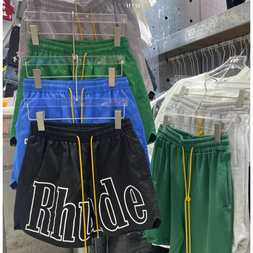 Rhude กางเกงขาสั้น ปักลายโลโก้ ขนาดใหญ่ แฟชั่นฤดูร้อน