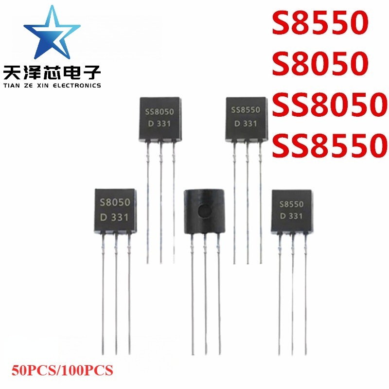 100 ชิ้น/50 ชิ้นทรานซิสเตอร์ S8050 S8550 SS8050 SS8550 TO-92 8050 TO92 ใหม่ Triode ทรานซิสเตอร์ในสต็