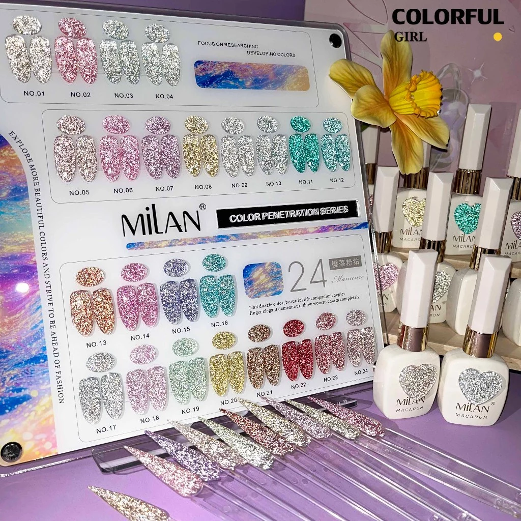 MILAN สีเจลแฟลช 24สี แถมชาร์ท ยาทาเล็บเจล ชุด 20สี + ฟรีชาร์ทสี