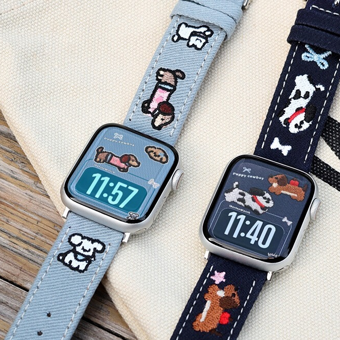 แฟชั่น Denim สายนาฬิกาสําหรับ Apple Watch Series 9 8 7 6 5 4 3 2 1,SE ,SE2, Ultra Strap ขนาด 41mm 45mm 38mm 40mm 42mm 44mm 49mm สําหรับ iWatch Strap