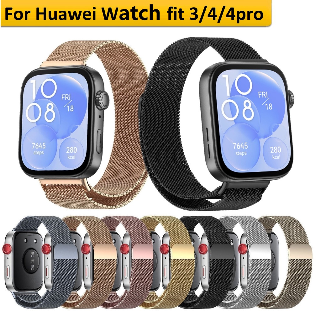 Milanese Watch Strap For Huawei watch Fit 5 สาย Huawei watch Fit 5 Pro สายนาฬิกา Huawei watch fit 4 สาย Stainless Steel Huawei fit 4 Strap Wriststrap Belt Fit5 Bracelet สาย Huawei watch fit 3 Strap Huawei Fit4 สาย Huawei Fit4 Pro Strap Huawei fit 5 สาย