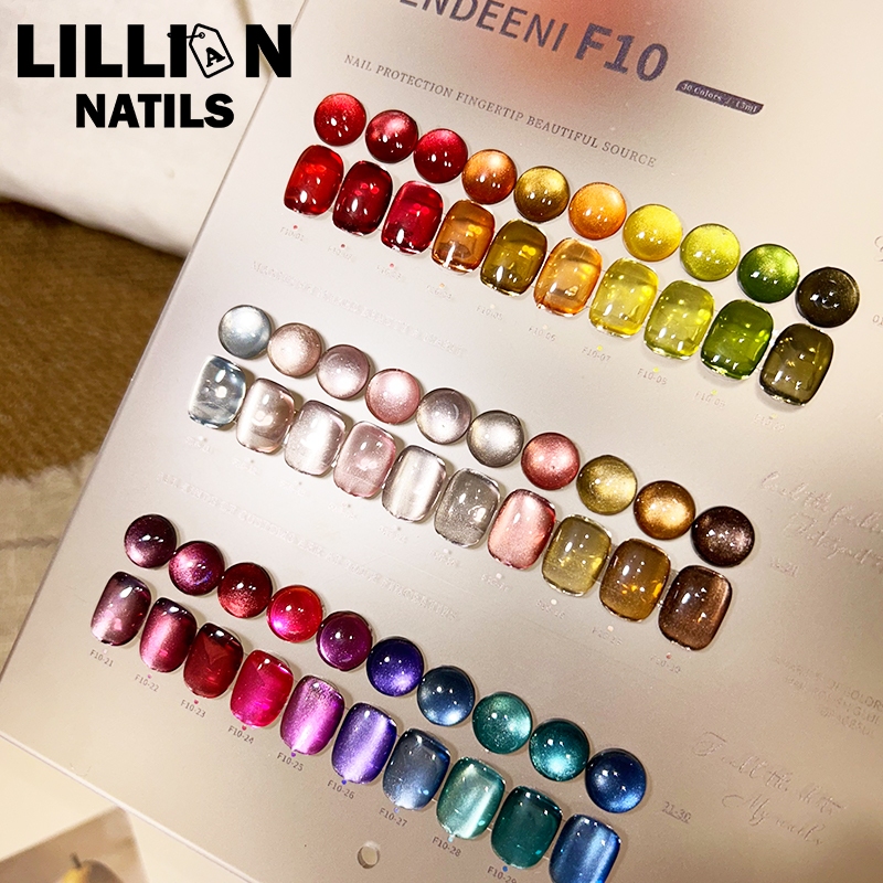 พร้อมส่งในไทย  สีลูกแก้ว สีเล็บเจล VENDEENI VDN-F10 30สี  สีเจลแคทอายเนื้อซาติน แคทอาย แถมชาร์ทสี