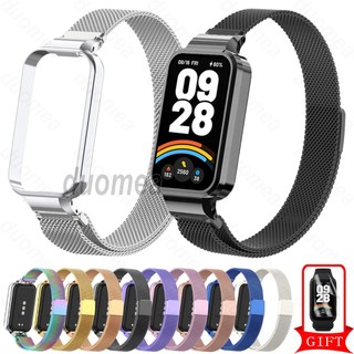 สายโลหะสแตนเลสวงห่วงสร้อยข้อมืออุปกรณ์เสริมสําหรับ Xiaomi Smart Band 9 8 Active / Redmi Smart Band 2 3