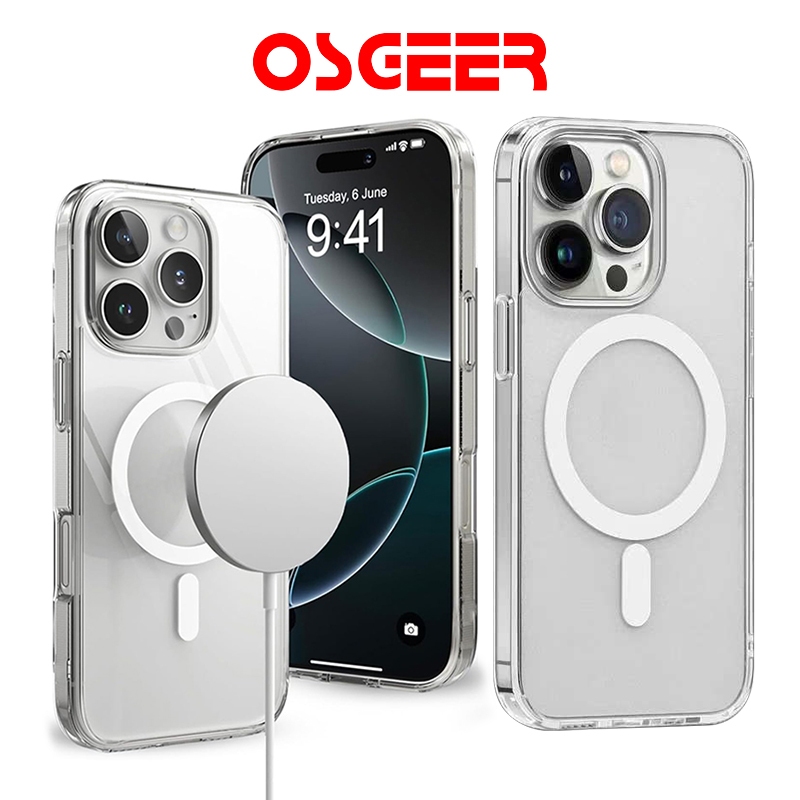 SAMSUNG [OSGEER]เคสใสสําหรับiPhone11-16 Pro MaxสําหรับSamsung s25Ultra s24Ultra-