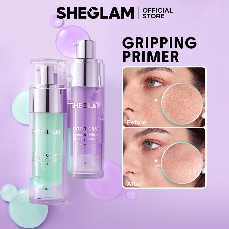 Sheglam Good Grip Hydrating Primer Oil Control Moisturizing Primer Gel Smooth Fine Lines Oil และ Silicone-Free Face Primer