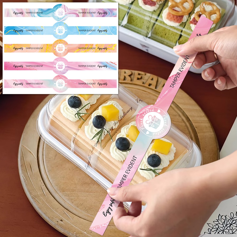 50ชิ้น/แพ็ค "สติกเกอร์ปิดผนึก ทีamper Evident" - ป้ายซีลรักษาความปลอดภัยสําหรับบรรจุภัณฑ์เบเกอรี่กล่องซื้อกลับบ้านจัดเลี้ยงถ้วยกาแฟ