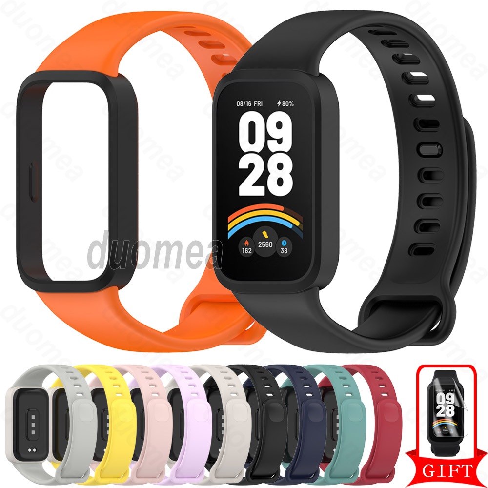 สร้อยข้อมือสายรัดซิลิโคนสายรัดข้อมืออุปกรณ์เสริมสําหรับ Xiaomi Smart Band 9 Active / Redmi Smart Band 3