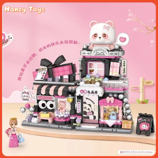 😸Cat styling สตรีทวิว ตัวต่อ DIY15cm 917pcs ของเล่นเด็ก ของตกแต่งไซส์มินิ ของขวัญ <Nancy>