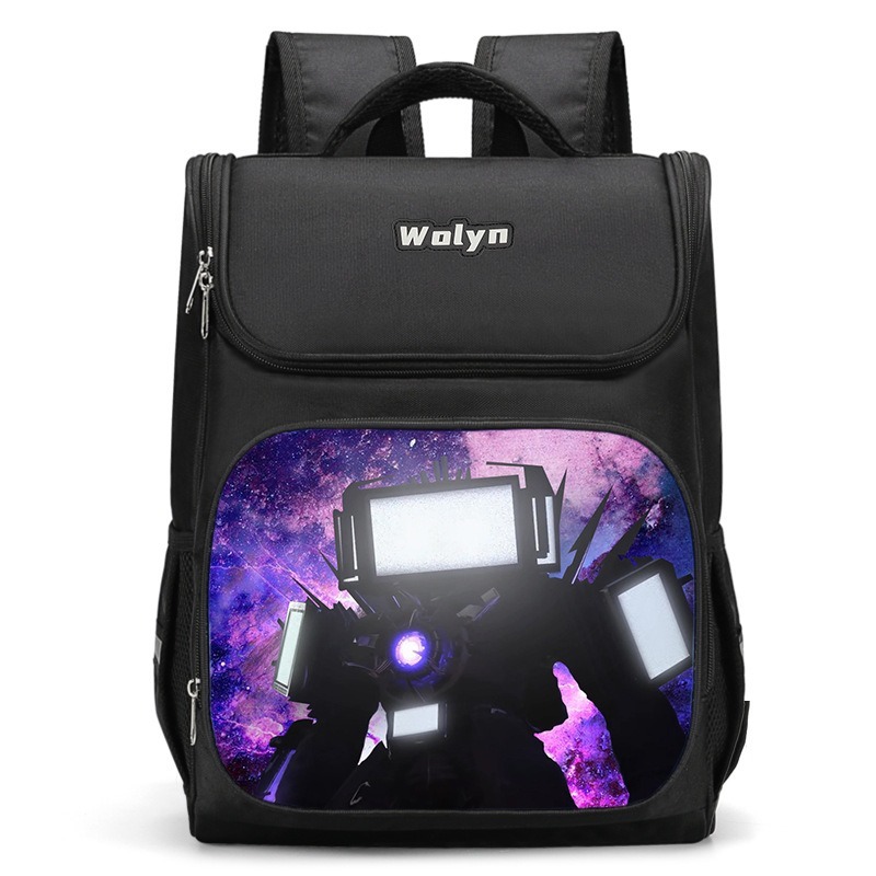 ไมน์คราฟต์ กระเป๋าเป้สะพายหลัง กระเป๋านักเรียน ความจุสูง สําหรับเด็ก skibidi toilet backpack