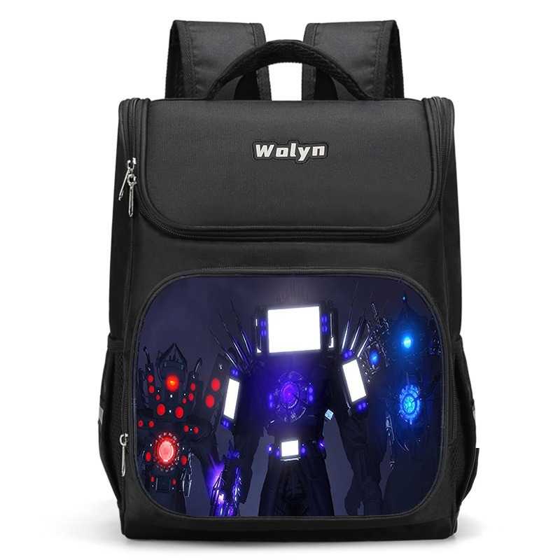 ไมน์คราฟต์ กระเป๋าเป้สะพายหลัง กระเป๋านักเรียน ความจุสูง สําหรับเด็ก skibidi toilet backpack