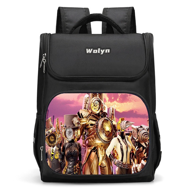 ไมน์คราฟต์ กระเป๋าเป้สะพายหลัง กระเป๋านักเรียน ความจุสูง สําหรับเด็ก skibidi toilet backpack