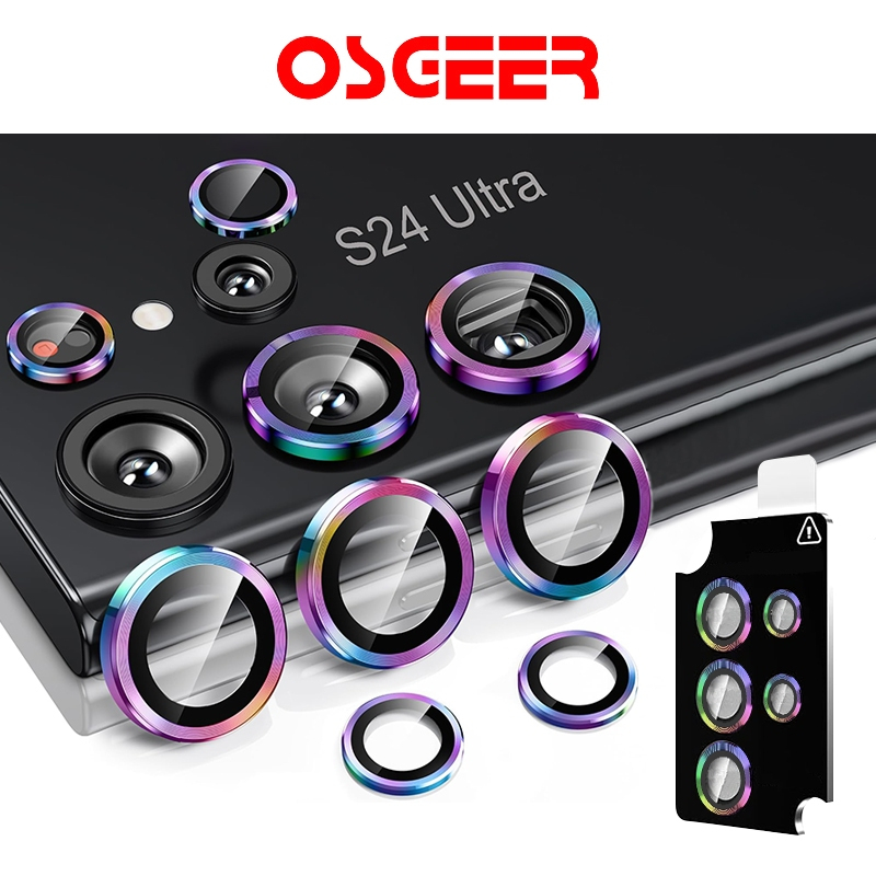 [osgeer]ฟิล์มกล้องสําหรับ Samsung S24Ultra S25Ultra S23Ultra S22Ultra ฝาครอบเลนส์กล้อง 9H กระจกนิรภั