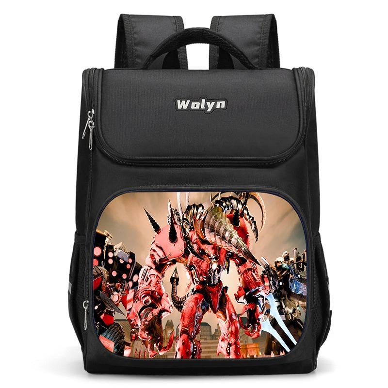 ไมน์คราฟต์ กระเป๋าเป้สะพายหลัง กระเป๋านักเรียน ความจุสูง สําหรับเด็ก skibidi toilet backpack