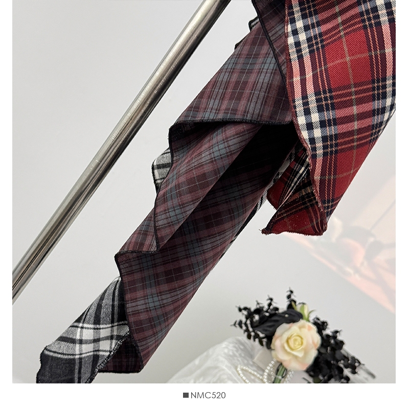 กระโปรงลายสก๊อตสำหรับฤดูร้อน ยืดหยุ่นได้ด้วยเอวยาง ออกแบบตามเทรนด์เกาหลี - รูปที่ 6