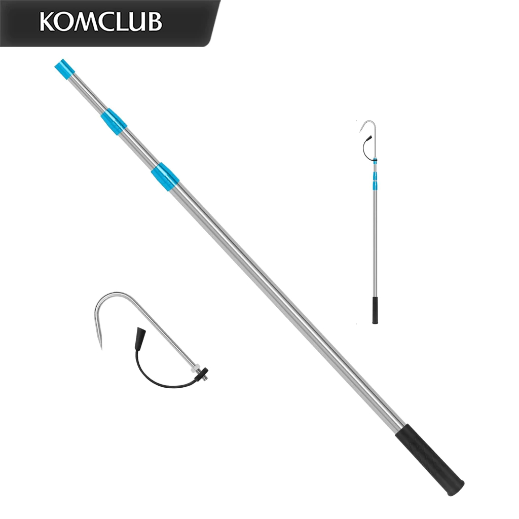 Telescopic Fish Gaffif ตะขอปลาสแตนเลส Retractable Telescopic Pole พร้อมตกปลาทะเล Hook Tackle สําหรับน้ําเค็ม Offshore เครื่องมือน้ําแข็ง