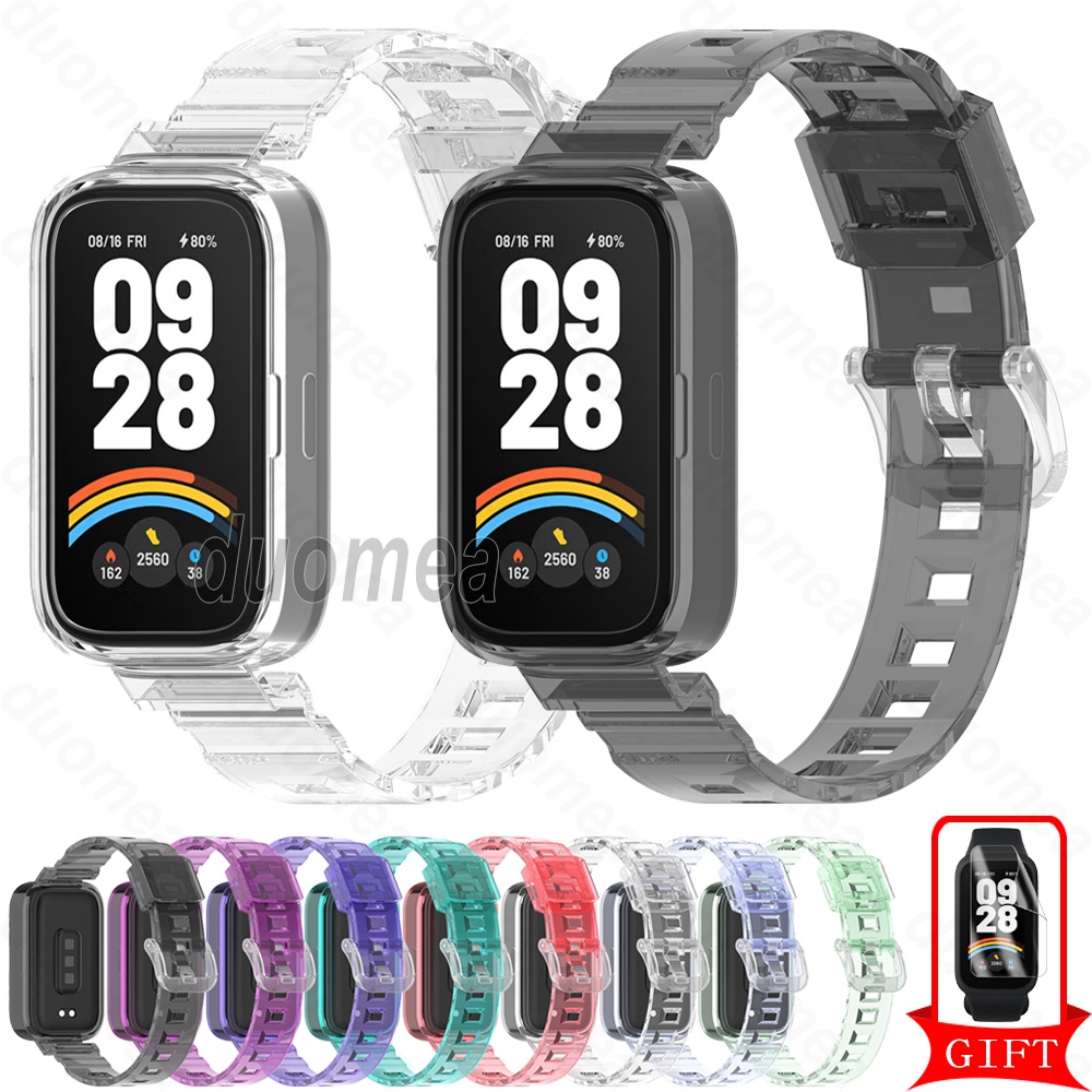 สายรัดข้อมือซิลิโคนอุปกรณ์เสริมสร้อยข้อมือโปร่งใสสําหรับ Xiaomi Smart Band 9 8 Active / Redmi Smart Band 2 3