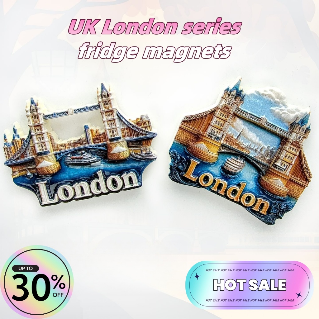 UK London series  Fridge Magnet Travel Souvenir 3D Fridge Magnet แม่เหล็กติดตู้เย็น ของที่ระลึก